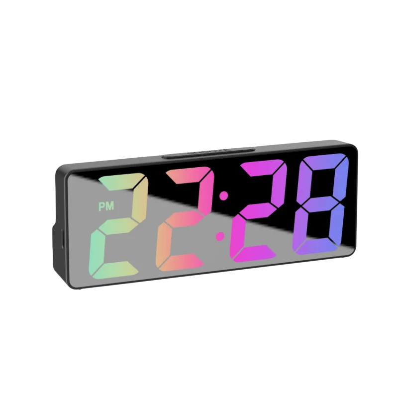 Digital Table Clock Black Colorful VibeSpace