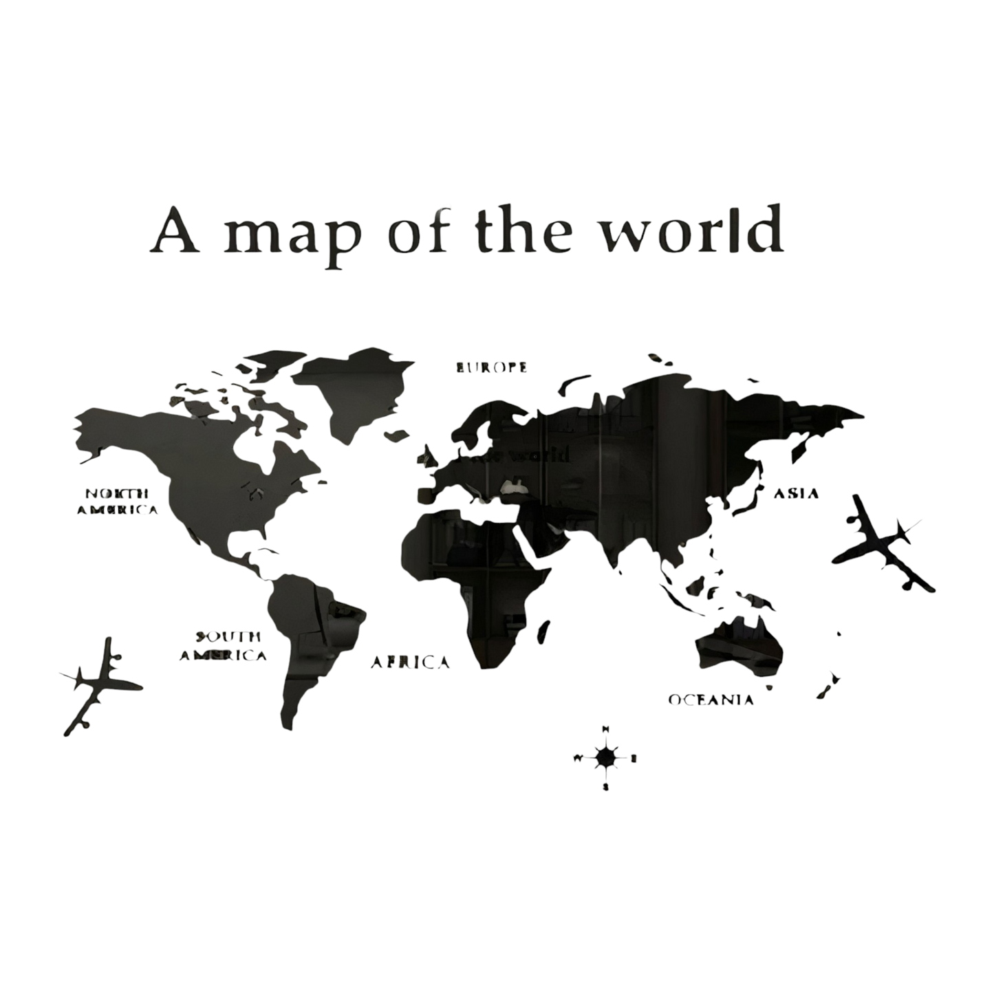 Modern world map Black VibeSpace