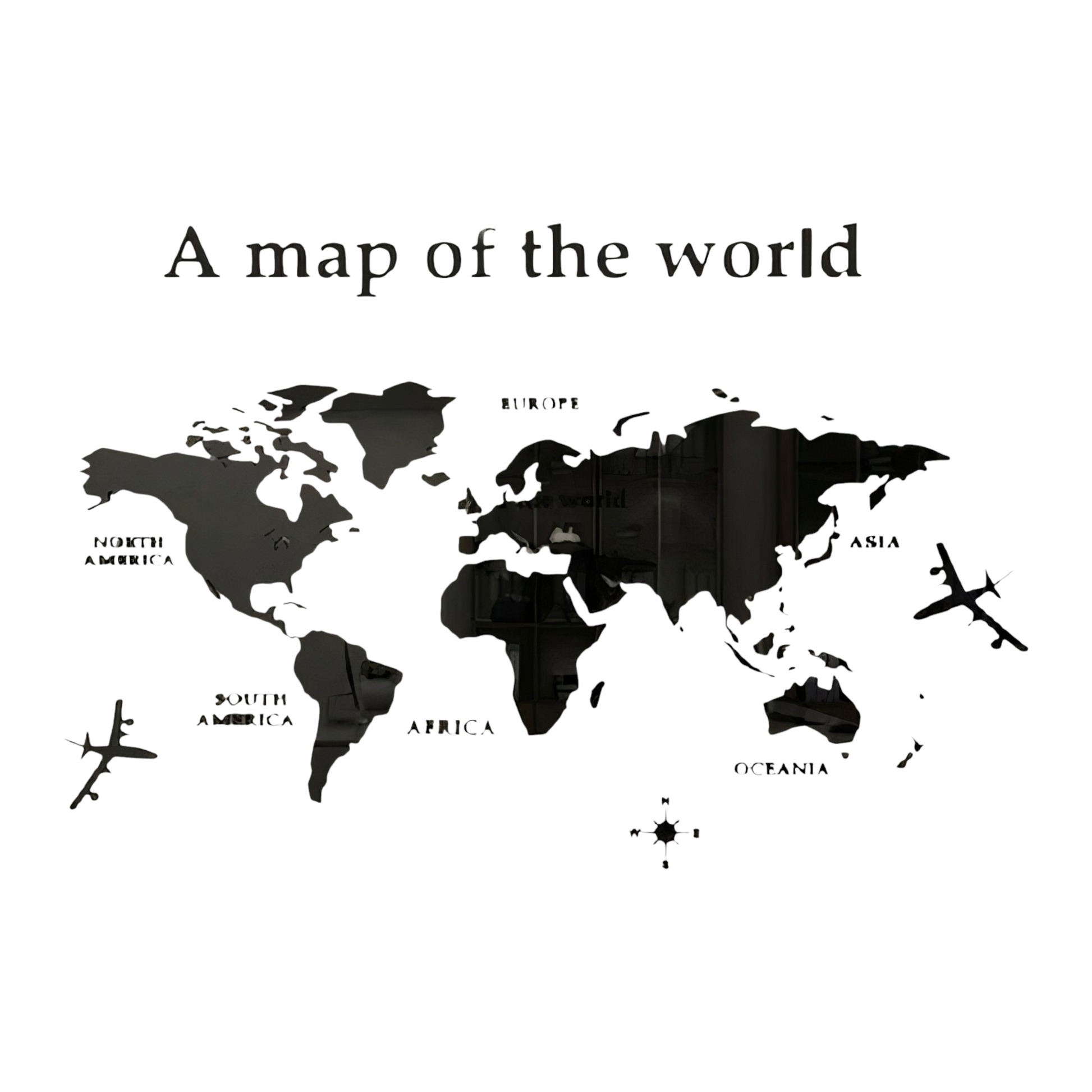 Modern world map Black VibeSpace