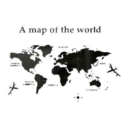 Modern world map Black VibeSpace