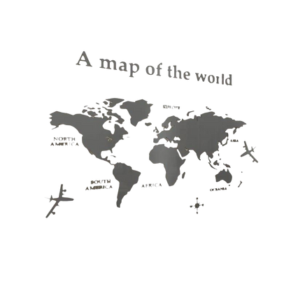 Modern world map Grey VibeSpace