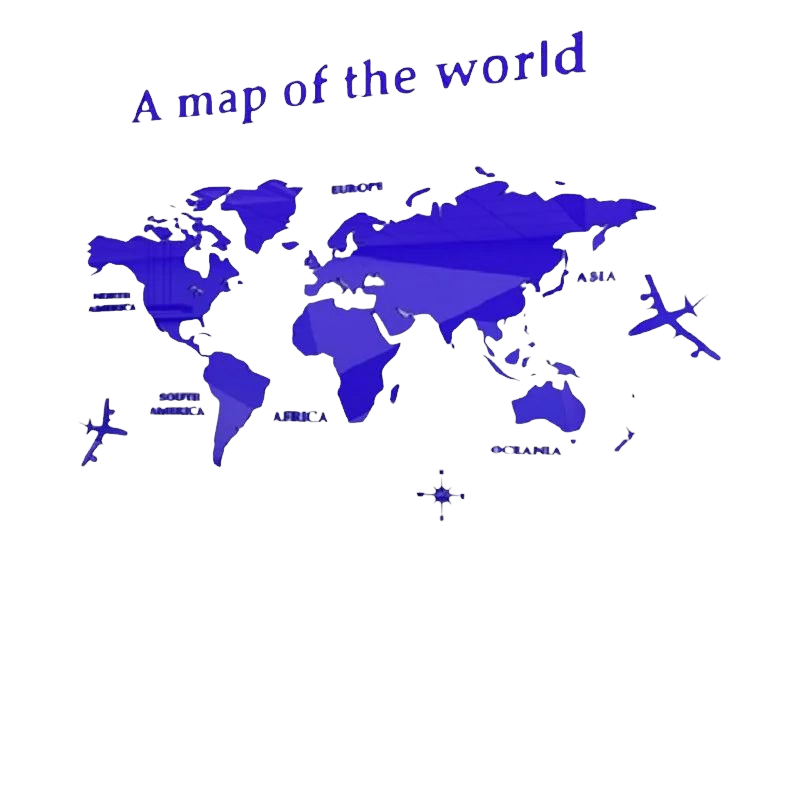 Modern world map Blue VibeSpace