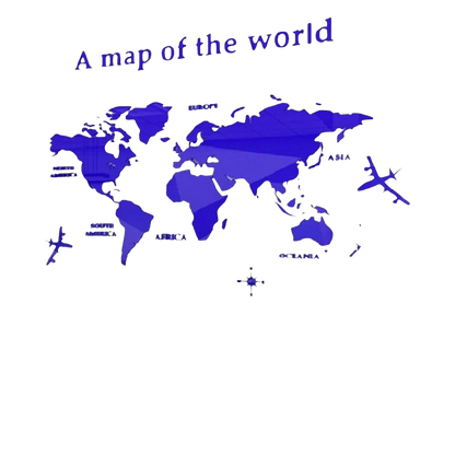 Modern world map Blue VibeSpace