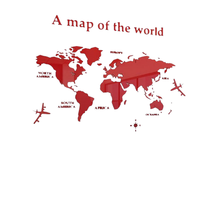 Modern world map Red VibeSpace