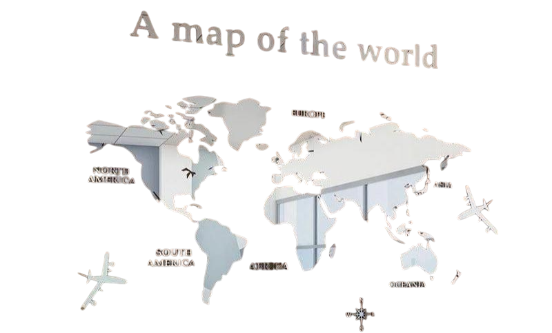 Modern world map Silver VibeSpace