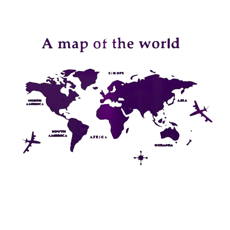 Modern world map Purple VibeSpace