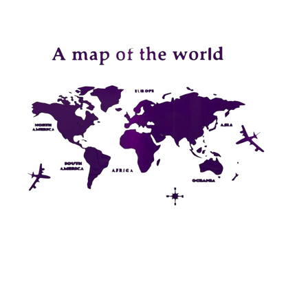 Modern world map Purple VibeSpace