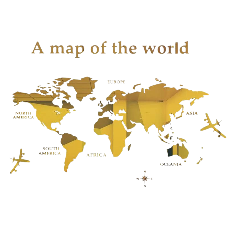 Modern world map Golden VibeSpace