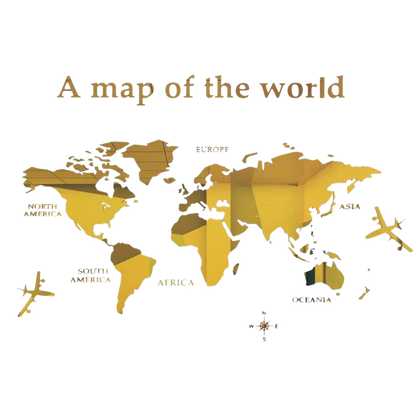 Modern world map Golden VibeSpace