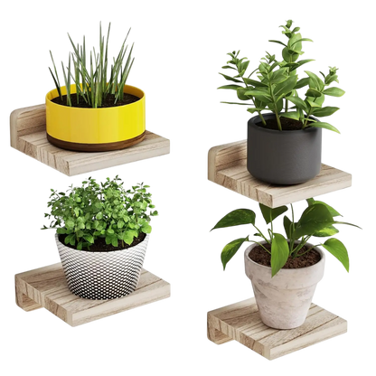 Set of 4 Floating Shelves Bamboo VibeSpace